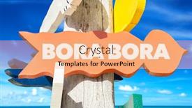  Presentation with welcome - PPT layouts enhanced with bora-bora-welcome-sign background and a coral colored foreground
