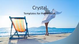  Presentation with boracay - Presentation design consisting of boracay - woman enjoying the sun background and a light blue colored foreground