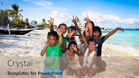  Presentation with boracay - Beautiful slides featuring boracay-philippines-march-20-2016 backdrop and a coral colored foreground