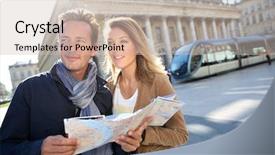  Presentation with city map - Beautiful PPT layouts featuring bordeaux reading city map backdrop and a soft green colored foreground