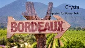  Presentation with winery - Cool new PPT theme with farm city - bordeaux wooden sign with winery backdrop and a light blue colored foreground