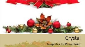  Presentation with white christmas - Slide set featuring border - delicate christmas ornaments isolated background and a yellow colored foreground