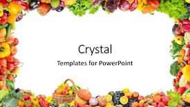  Presentation with frame border - Cool new slide set with border - frame healthy fruits and vegetables backdrop and a white colored foreground
