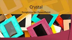  Presentation with metal frames frame and steel - Amazing slide deck having blank slides border - photo frames for slide backdrop and a gold colored foreground