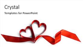  Presentation with hearts - Audience pleasing presentation theme consisting of border - two ribbon hearts isolated backdrop and a white colored foreground