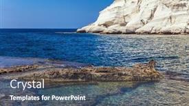  Presentation with water color - Beautiful PPT theme featuring border-between-israel-and-lebanon backdrop and a ocean colored foreground