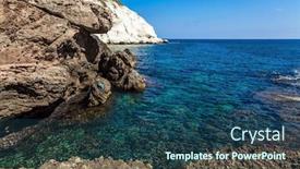  Presentation with water color - Presentation having border-between-israel-and-lebanon background and a ocean colored foreground