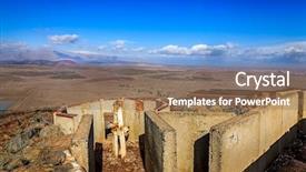  Presentation with syria - Beautiful theme featuring border between israel and syria backdrop and a coral colored foreground