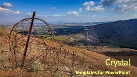 Presentation with syria - Presentation theme consisting of border between israel and syria background and a tawny brown colored foreground