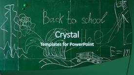  Presentation with back to school virtually - Slide deck consisting of border classroom - green chalk blackboard written back background and a  colored foreground