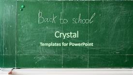  Presentation with back school - Slide set consisting of border classroom - green chalk blackboard written back background and a  colored foreground