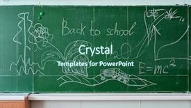  Presentation with back school - Slide set consisting of border classroom - green chalk blackboard written back background and a  colored foreground