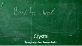  Presentation with back school - PPT theme consisting of border classroom - green chalk blackboard written back background and a forest green colored foreground