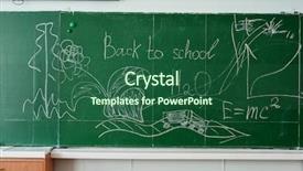  Presentation with back school - Beautiful slide set featuring border classroom - green chalk blackboard written back backdrop and a ocean colored foreground