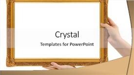  Presentation with frame border - Beautiful slide deck featuring border design - frame in hands isolated backdrop and a white colored foreground