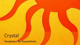  Presentation with sunshine - Colorful PPT theme enhanced with border design - hot orange sunshine with texture backdrop and a gold colored foreground