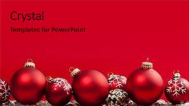  Presentation with christmas border design - Theme featuring border design - red and silver christmas decorations background and a black colored foreground