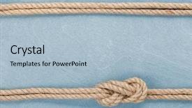  Presentation with ship rope - PPT theme enhanced with border design - ship rope knot on blue background and a light blue colored foreground