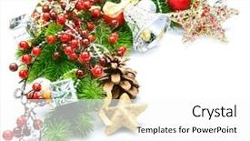  Presentation with white christmas - Presentation theme having border designs - christmas corner over white background and a white colored foreground