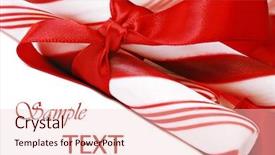  Presentation with peppermint - Beautiful presentation theme featuring border designs - peppermint candy sticks with red backdrop and a lemonade colored foreground