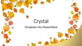  Presentation with autumn leaves falling - Beautiful slide deck featuring border frame of colored autumn backdrop and a white colored foreground