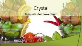  Presentation with frame border - Cool new slide deck with border frame of olives dish with vegetables herbs spices isolated on a white background backdrop and a blonde colored foreground