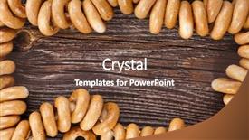  Presentation with frame border - Audience pleasing PPT theme consisting of border frame of sheaf bagels on old ancient wood texture surface backdrop and a tawny brown colored foreground