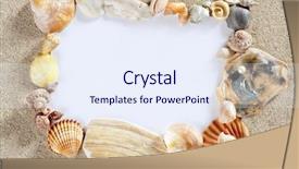  Presentation with beach frame - Colorful presentation design enhanced with border frame with summer beach backdrop and a sky blue colored foreground