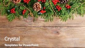  Presentation with border - Slides featuring border from fir and mistletoe background and a coral colored foreground