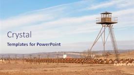  Presentation with czech republic - Presentation theme with border-from-the-communisim-time background and a sky blue colored foreground