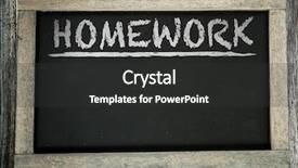 Presentation with homework - Beautiful slide set featuring border classroom - homework written on chalkboard backdrop and a  colored foreground