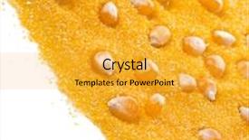  Presentation with maize - Cool new presentation theme with border heap of cornmeal maize flour surface isolated on white background backdrop and a gold colored foreground
