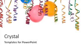  Presentation with confetti - Cool new PPT theme with border made from colorful balloons backdrop and a white colored foreground