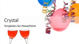  Presentation with congrats - PPT theme with border made from colorful balloons background and a white colored foreground