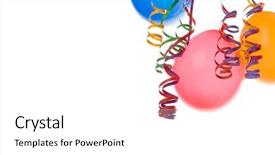  Presentation with frame border - Amazing slides having happy birthday frame - border made from colorful balloons backdrop and a white colored foreground