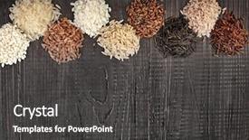  Presentation with rice grain - Presentation theme having blue jeans jacket as a background background and a ocean colored foreground