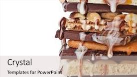  Presentation with syrup - Cool new presentation theme with chocolate caramel creamy syrup poured backdrop and a soft green colored foreground