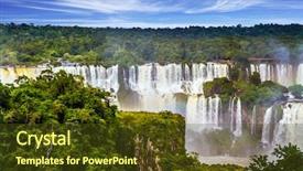  Presentation with waterfalls - Amazing PPT layouts having border of three countries brazil backdrop and a tawny brown colored foreground