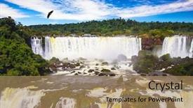  Presentation with waterfalls - Slides with border of three countries brazil background and a coral colored foreground