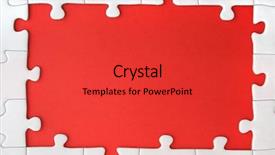  Presentation with red puzzle - Colorful presentation theme enhanced with border of white puzzle pieces backdrop and a red colored foreground