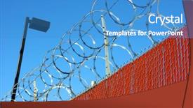  Presentation with border - Theme featuring border patrol - barb wire fence background and a teal colored foreground