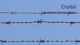  Presentation with sky - Slide deck having border patrol - barbed wire against the sky background and a light blue colored foreground