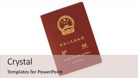  Presentation with passport - Cool new presentation theme with border patrol - chinese passport backdrop and a soft green colored foreground