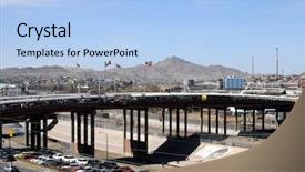  Presentation with route - PPT layouts having border patrol - santa fe bridge across background and a light blue colored foreground