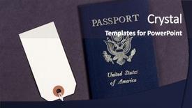  Presentation with passport - Audience pleasing presentation consisting of border patrol - usa passport with a sales backdrop and a dark gray colored foreground