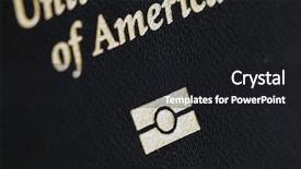  Presentation with biometric security - Theme featuring border security - biometric passport usa background and a black colored foreground