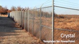  Presentation with border - Beautiful PPT theme featuring border security - field with a large wire backdrop and a tawny brown colored foreground