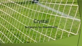  Presentation with soccer net - PPT theme enhanced with border soccer - football net on goal behind background and a yellow colored foreground