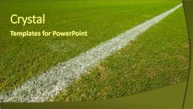  Presentation with astro turf football field - Cool new theme with border soccer - line on green grass football backdrop and a  colored foreground