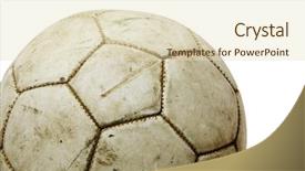  Presentation with red leather cricket ball hitting - Cool new presentation with border soccer - old leather ball isolated backdrop and a  colored foreground